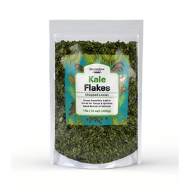 Unpretentious Kale Flakes (1 lb) Dehydrated Vegetable Flakes For Soups, Shakes, Casseroles, Pastas, Salads
