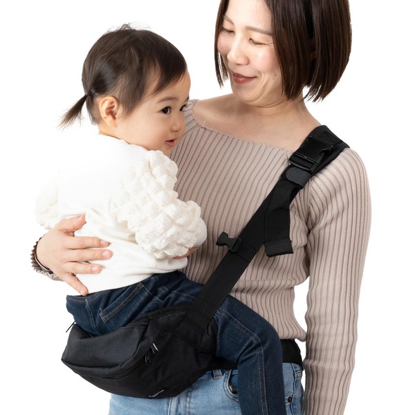 Nursery School Teacher Supervision Hip Seat Shoulder Bag Sling Baby 20kg Baby Shower Gift 2-Way Plaisiureux (Prejur) (Black)