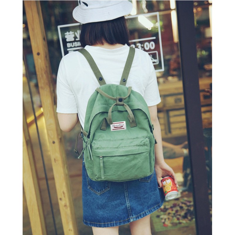 (Army) - LuckyZ Womens Casual Style Lightweight Canvas Backpack School