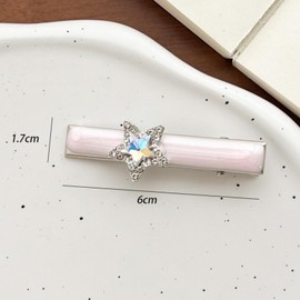 EZ PEACH Hair Clip, Metal, Pearl, Hair Clip, Bangs Clip, Hair Accessories, Girls, Hair Ornament, Cute, Stylish, Birthday, Hair Clip, Hair Clip, Hair Closure, Set of 2 (Star/Pink)