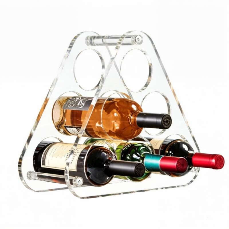 NUTNAPH Countertop Wine Rack Acrylic for 6 Bottle Storage Tabletop