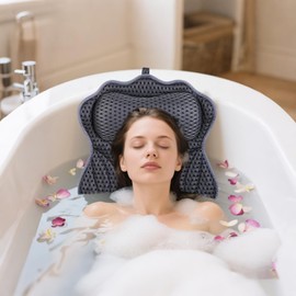 AIBAOBAO Bath Pillows for Head and Neck, Butterfly Bath Cushion with 4D Air Mesh Technology With 6 Suction Cups, Super Soft Bathtub Pillows, Bath Jacuzzi Machine,Shoulder for Women Hot Tub Jacuzzi Spa