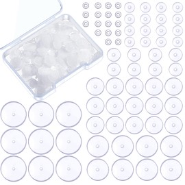 Wesiti 300 Pcs Clear Piercing Disc for Piercing Bump 3/5/7/9/11/13 mm Earring Backs Earring Supports for Heavy Earrings Plastic Discs Pads Stabilizer Piercing Cover Earlobe Support Patches, 6 Sizes