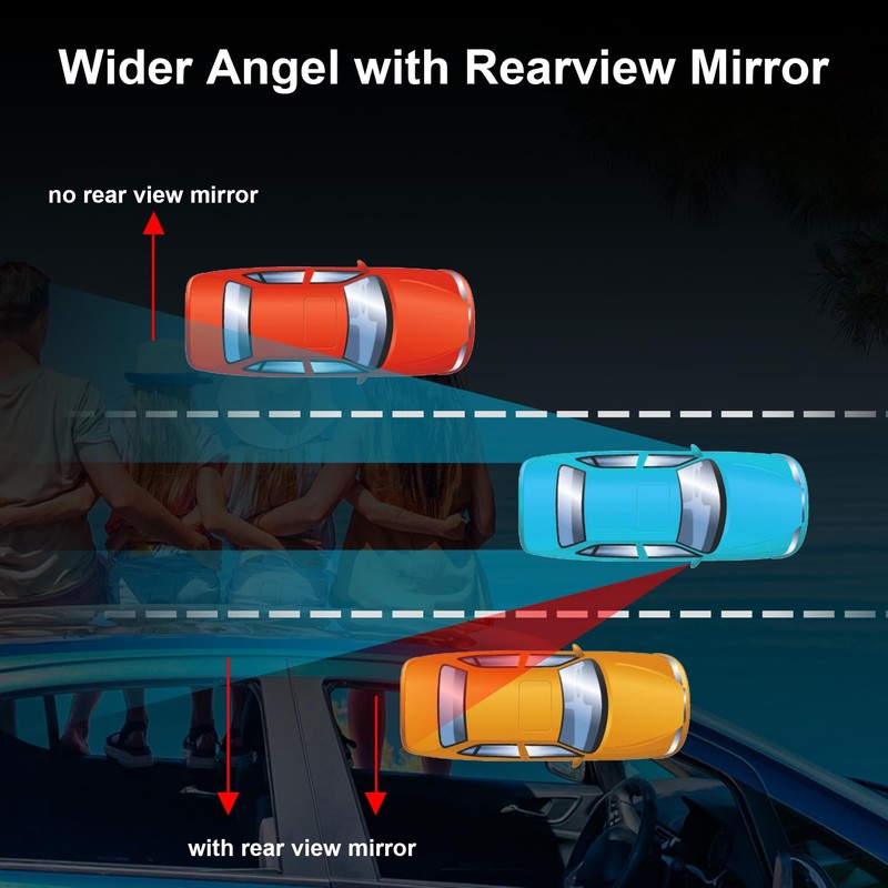 LivTee Blind Spot Car Mirror, HD Glass Frameless Convex Side