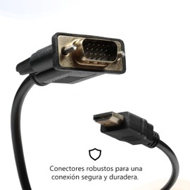 TOBUSA Adaptador Cople de HDMI a VGA Unidireccional - Cable Convertidor de Alta Calidad para Conexiones Seguras