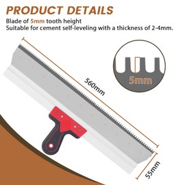 Trumego Notched Squeegee for Cement Self-Leveling Epoxy Floor Squeegee Cement Painting Coating Tool Floor Leveling Tool