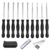 QWORK® Pack of 10 Carburettor Screwdriver with Carburettor Cleaning Brush