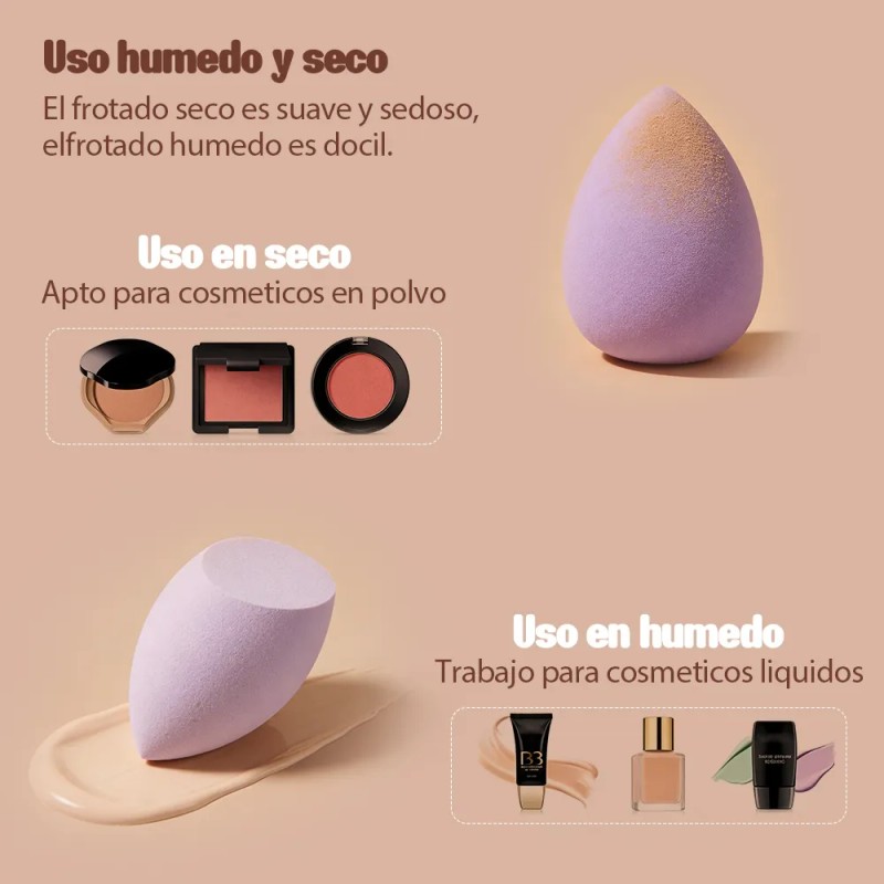 14 Kit Esponja Maquillaje En Polvo Beauty Blender