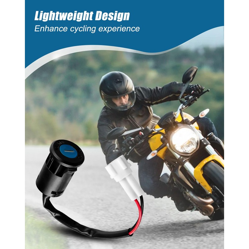 Motorcycle Ignition Key Switch Kit with 2 PCS Key Fit