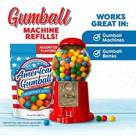 American Gumball Company Refill Gumballs 2 Pound Bag - .59 inch Small Gumballs for 1/2" Gumball Machine, Assorted Flavors