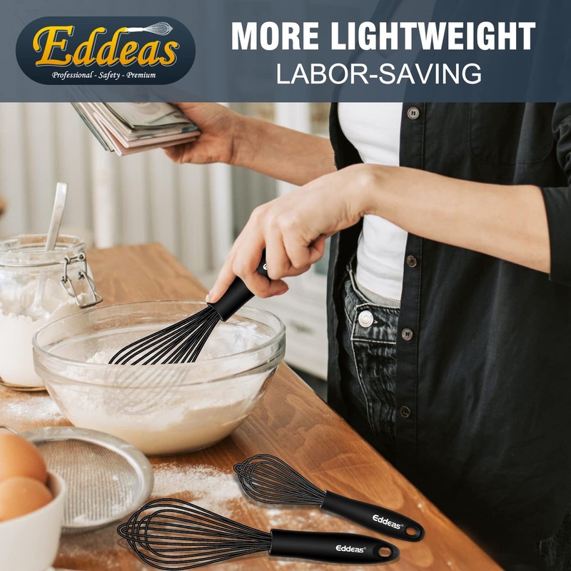 Eddeas Whisk,Silicone Whisks for Cooking non Scratch Protect your ceramics
