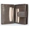 Women's Dark Bown Genuine Leather Wallet Without Any Logos or