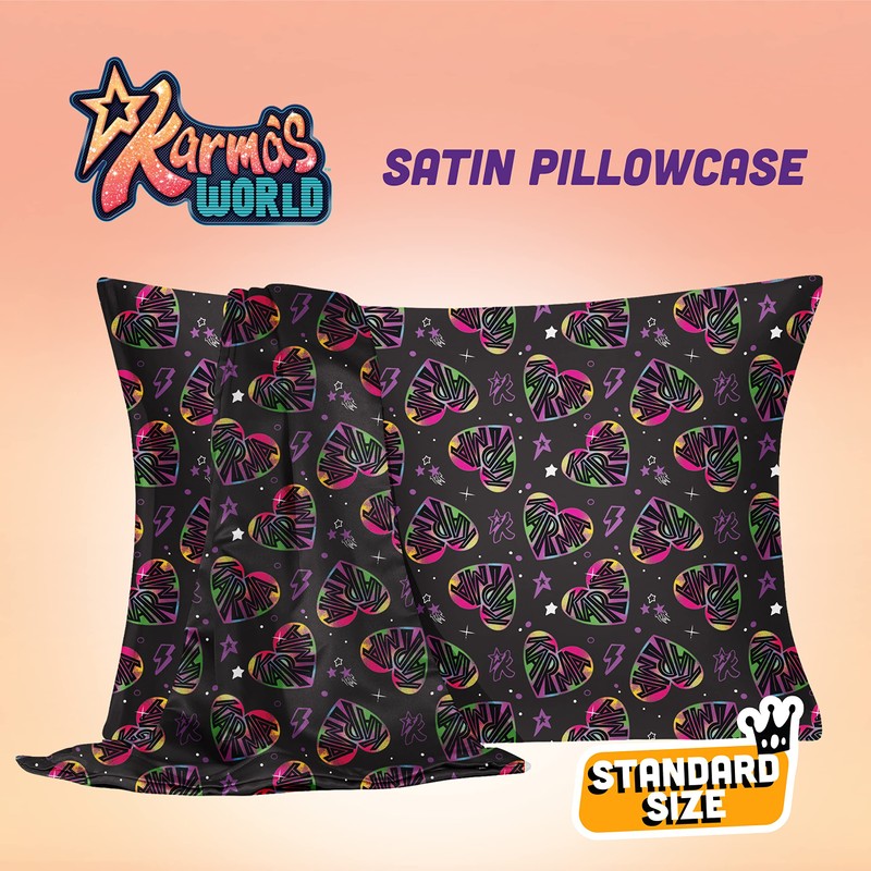 Karma's World Black Heart's Satin Pillowcase