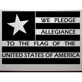 We Pledge Allegiance to The Flag Wall Decals Stickers, Black, 60"