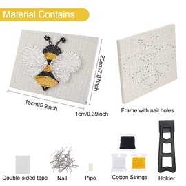 WEBEEDY 3D String Art Kit for Adults Beginners, DIY Bee String Craft Kit, Include All Necessary Accessories and Frame, Home Wall Decorations Unique Gift