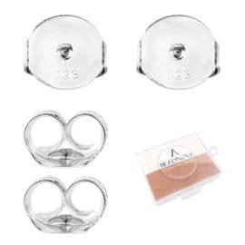 BEADNOVA 925 Sterling Silver Earring Backs Replacements Earring Backings Locking Earing Backs for Studs Secure Butterfly Pierced Earing Backs for Posts (4pcs)