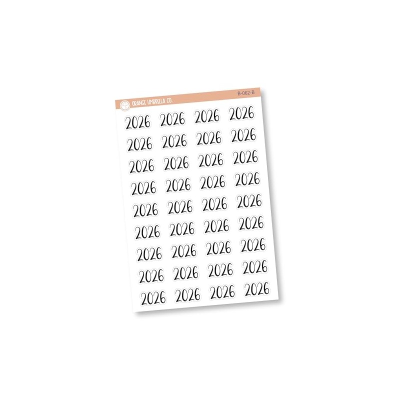 2026 Year Stickers Planner Stickers | Mini Year | F2