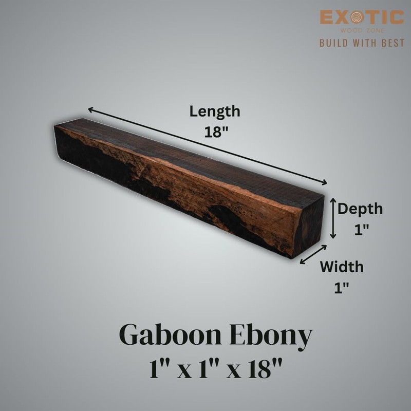 Gaboon Ebony Turning Blanks 1 x 1 x 18"