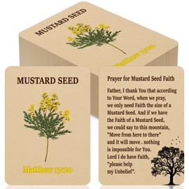 Motiskyy Mustard Seed of Faith Holy Prayer Cards Gift Bulk Set Bundle Matthew 17: 20 Faith Prayer, 3.2 x 4.5 Inch(50)