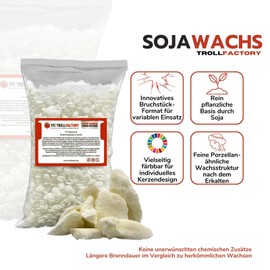 TFC Soy Wax 1 kg - Natural, Vegan Wax for Handmade Scented Candles - Biodegradable