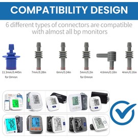 Extra Large Blood Pressure Cuff for Big Arms, XL Bp Cuff(40-66cm) - 6 Different Blood Pressure Connectors are Compatible with Almost All Bp Monitors