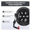 Casco Deportivo Bicicleta Patinaje 58-61cm Ajustable Negro Xl