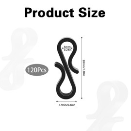 120 Stück Schwarz Dachrinnenhaken Draußen SHaken Kunststoff, Dachrinnenhaken für Lichterkette Wiederverwendbare S Haken Kunststoff für Hängende Weihnachtsbeleuchtung Weihnachtsbeleuchtung Lichterkette