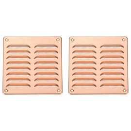 PATIKIL 6x6 Inch Aluminum Gable Vent, 2pcs Exterior Wall Outlet Vent Cover HVAC Air Grille Louvered Screen Mesh for Kitchen Bathroom Ventilation, Brown