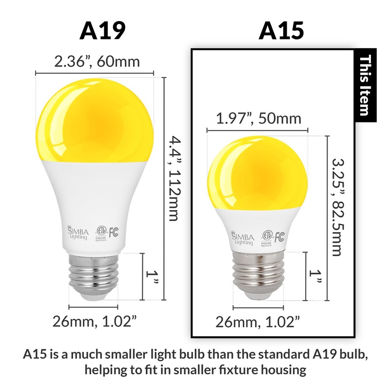 Simba Lighting LED Bug Non-Attracting Yellow Bulb ETL Listed 5W