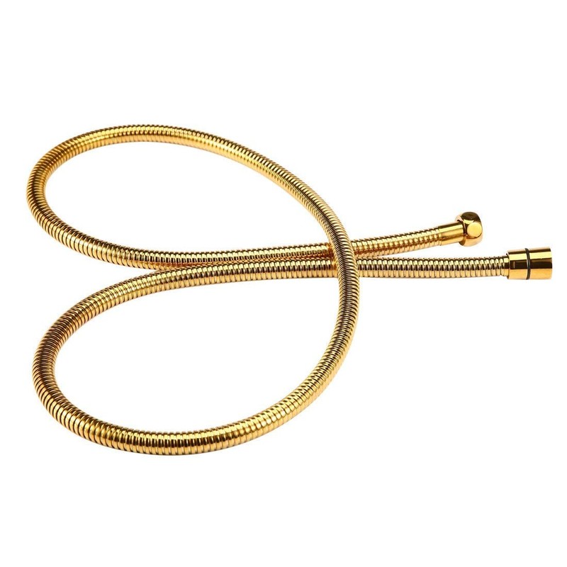 Shower Handheld Hose Polished Gold 59 Inch Solid Brass Bathroom