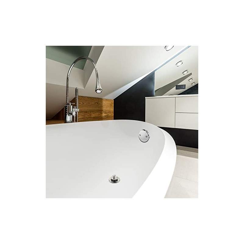 Dual Hole Bathtub Drain Overflow Plate with Two Matching Screws,