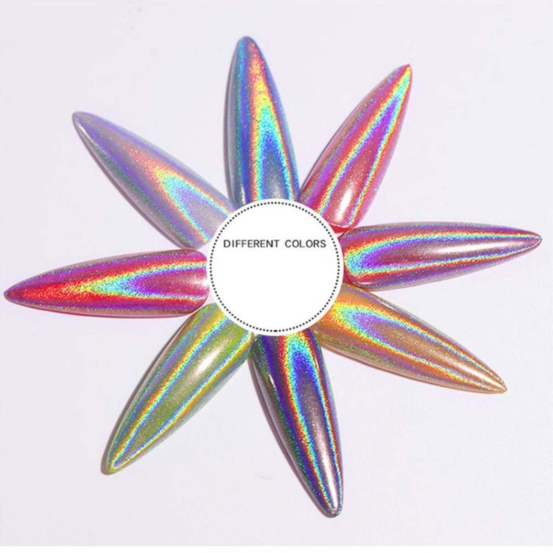 1 Box Solid Chameleon Shining Laser Neon Powder Nail Parts