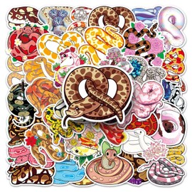 Snake Aufkleber für Jugendliche Erwachsene 50 Stück Tiere Schlange Wasserfeste Vinyl Sticker Set Auto Motorräder Fahrrad Skateboard Snowboard Gepäck Laptop Koffer Helm Motorrad Computer