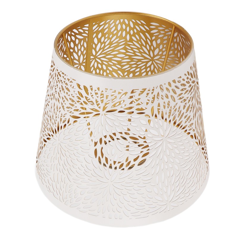Lamp Shade E27 E26 White Carved Flower Pattern Iron Modern