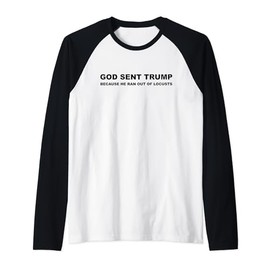 God Sent Trump Because He Ran Out Of Locusts Anti-Trump Raglan Baseball Tee