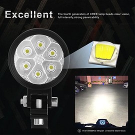 RATSTONE Additional Motorcycle Headlights, 2 Pieces LED Motorcycle Headlights, Motorcycle LED, 6000 K, Aluminium, Waterproof and Dustproof, Compatible with Most Motorcycles