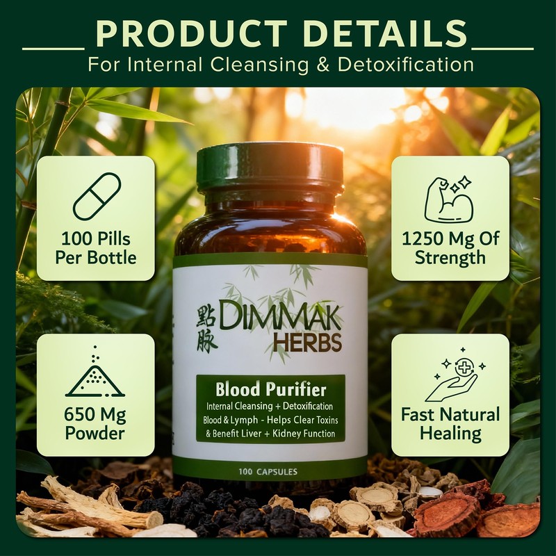 Dimmak Herbs Blood Purifier & Lymphatic Cleanse- Systemic Detox Supplement