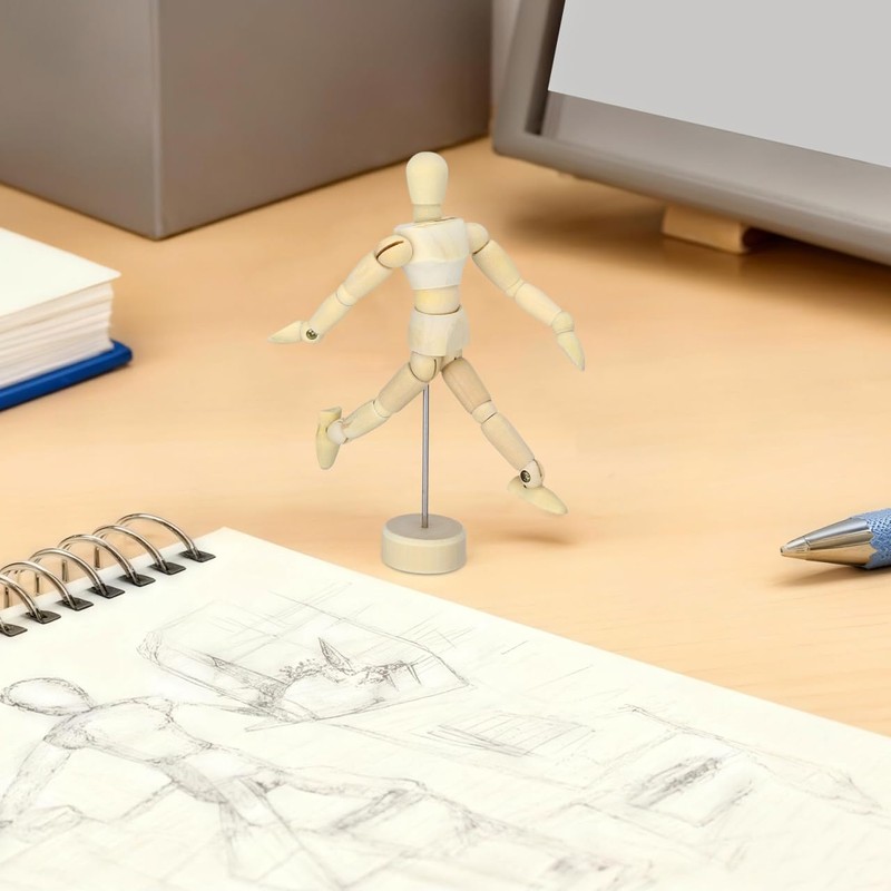 Operitacx 12 Pcs 4.56 Inch Wooden Drawing Mannequins with Stands