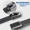 Black Metal Cable Ties, Heavy Duty Self-Locking Stainless Steel Zip