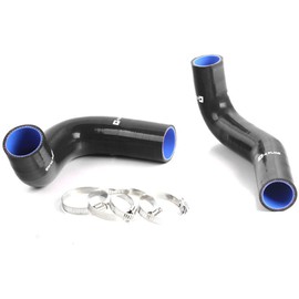 Silicone Radiator Coolant Hose Kit Clamps Fit For CHEVY SMALL BLOCK 150/210 V8 1955-1957 1956 Black 2PCS