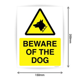 Beware of The Dog Sticker (150 x 200 mm) Beware of The Dog Sign Waterproof Dog Sign Stickers