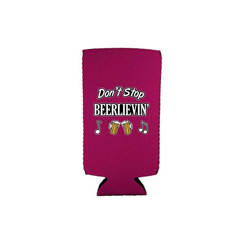 Don't Stop Beerlievin' Slim Can Coolie (Magenta)