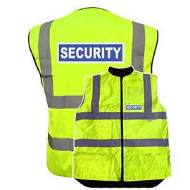Security Badge Yellow Hi Vis Bodywarmer, Fleeced Lined Reversible, Conforms to EN20471 Class 2, High Visibility, By Brook Hi Vis, XLarge