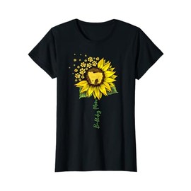 Bulldog Mom Sunflower English Bulldog Lover Gifts Dog Mama T-Shirt