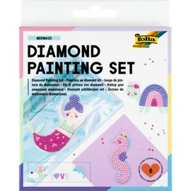 folia 31801 Diamond Painting Set Mermaid, Stickers with Underwater Motifs and Accessories, Craft Set for Designing Stickers with Rhinestones
