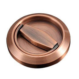 Hdtyyln 1Pcs Round Recessed Pull, Recessed Door Knob, Cabinet Round Hidden Handle, Embeded Concealed Brushed Stainless Steel Handles for Modern Bedroom Door Drawer Wardrobe (Red Copper)