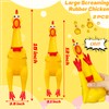 2Pcs Large Screaming Rubber Chickens,15 Inch 12 Inch Yellow Squawking
