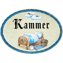 Kaltner Präsente Gift Idea - Wooden Gift Item Decorative Door Sign in Antique Design Decorative Item Chamber Bedroom (18 x 13 cm)