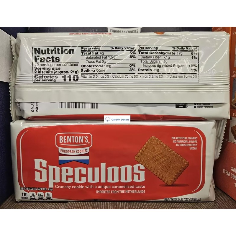Bentons European Cookies Speculoos 8.8oz 250g (Two Bags)