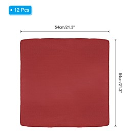 PATIKIL Große einfarbige Bandanas, 53,3 x 53,3 cm, 12 Stück, blanko, multifunktionales Stirnband, Schal, Halstuch für Damen und Herren, Burgunderrot, burgunderfarben, 21"